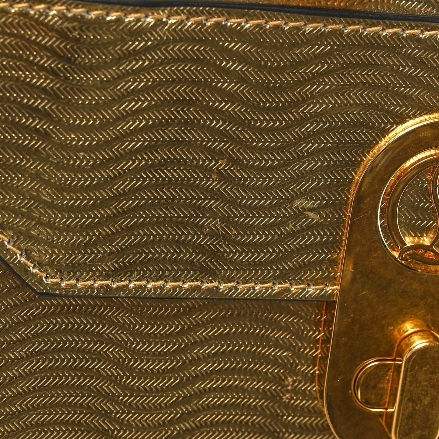 Metallic Calfskin Mini Elisa Shoulder Bag Gold