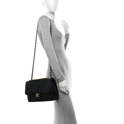 Chanel Caviar Quilted Jumbo Double Flap Black 2 of 12