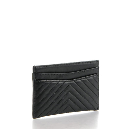 Chanel Lambskin Chevron Quilted Card Holder So Black 2 of 8