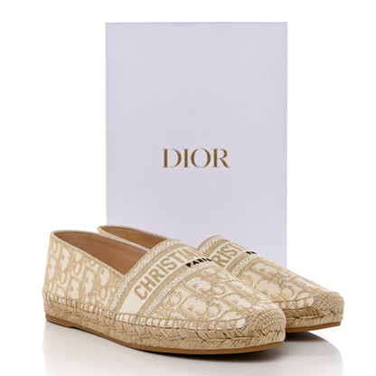Christian Dior Oblique Embroidered Granville 15mm Espadrilles 41 Cream 10 of 10