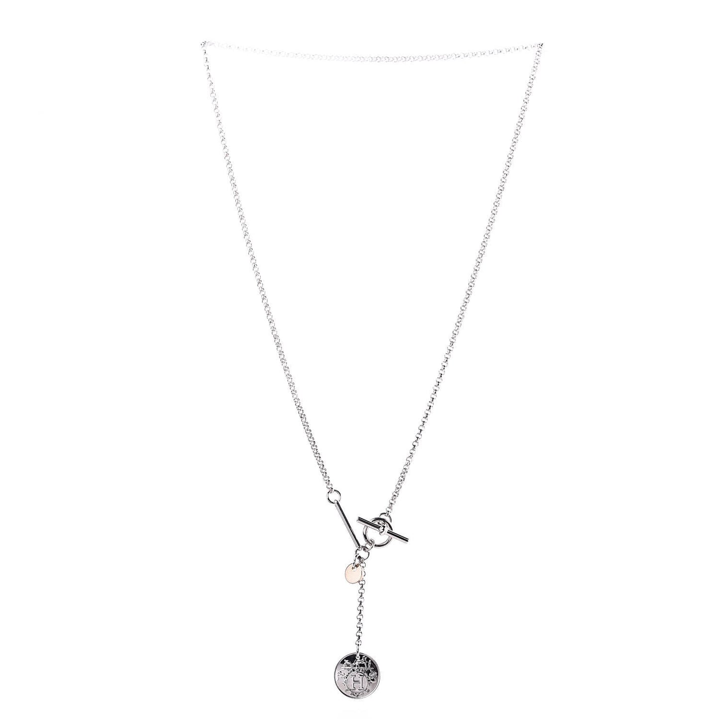 Sterling Silver 18K Rose Gold PM Ex-Libris Pendant Necklace