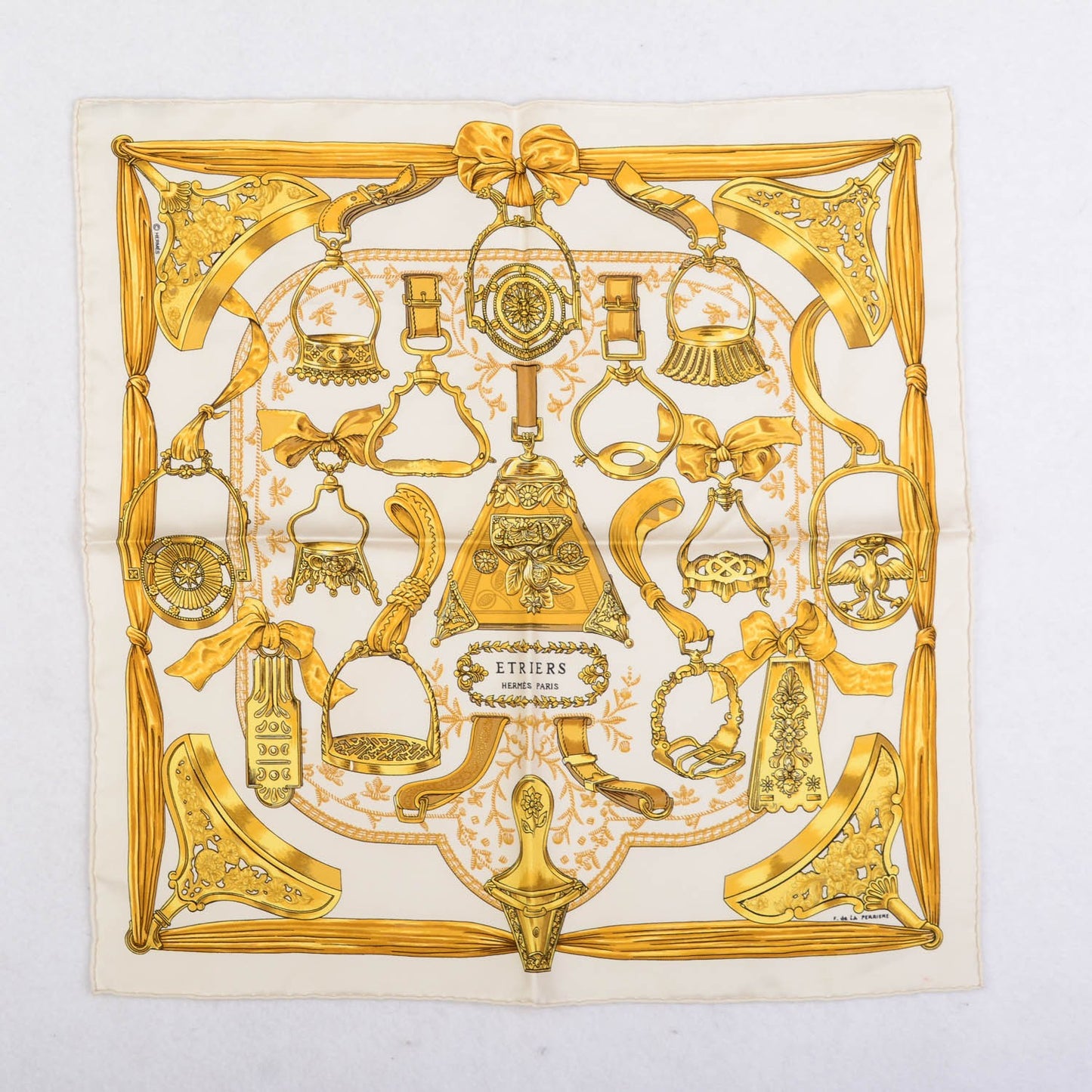 Silk Etriers Stirrups Pocket Square Scarf