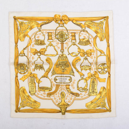 Hermes Silk Etriers Stirrups Pocket Square Scarf 2 of 5