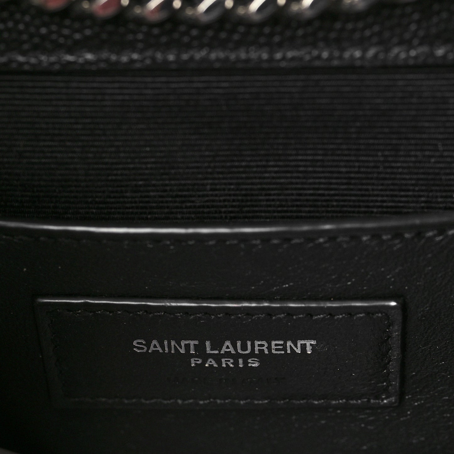 Grain De Poudre Textured Mixed Matelasse Triquilt Small Monogram Satchel Black