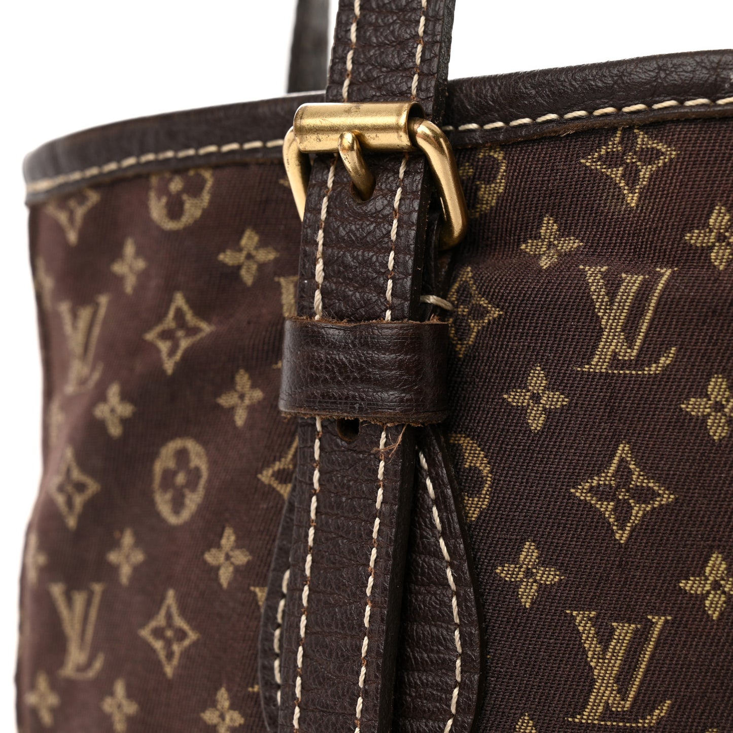 Mini Lin Monogram Bucket Bag Ebene