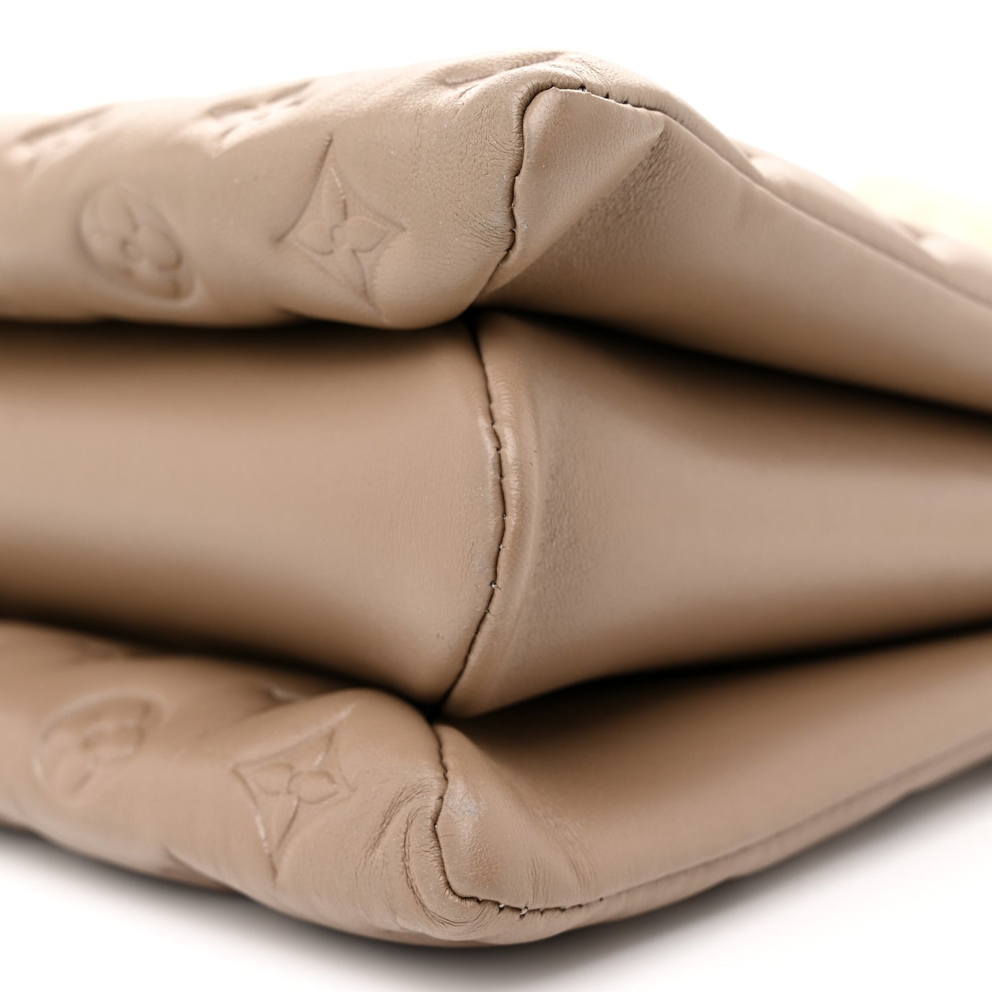 Lambskin Embossed Monogram Coussin MM Taupe