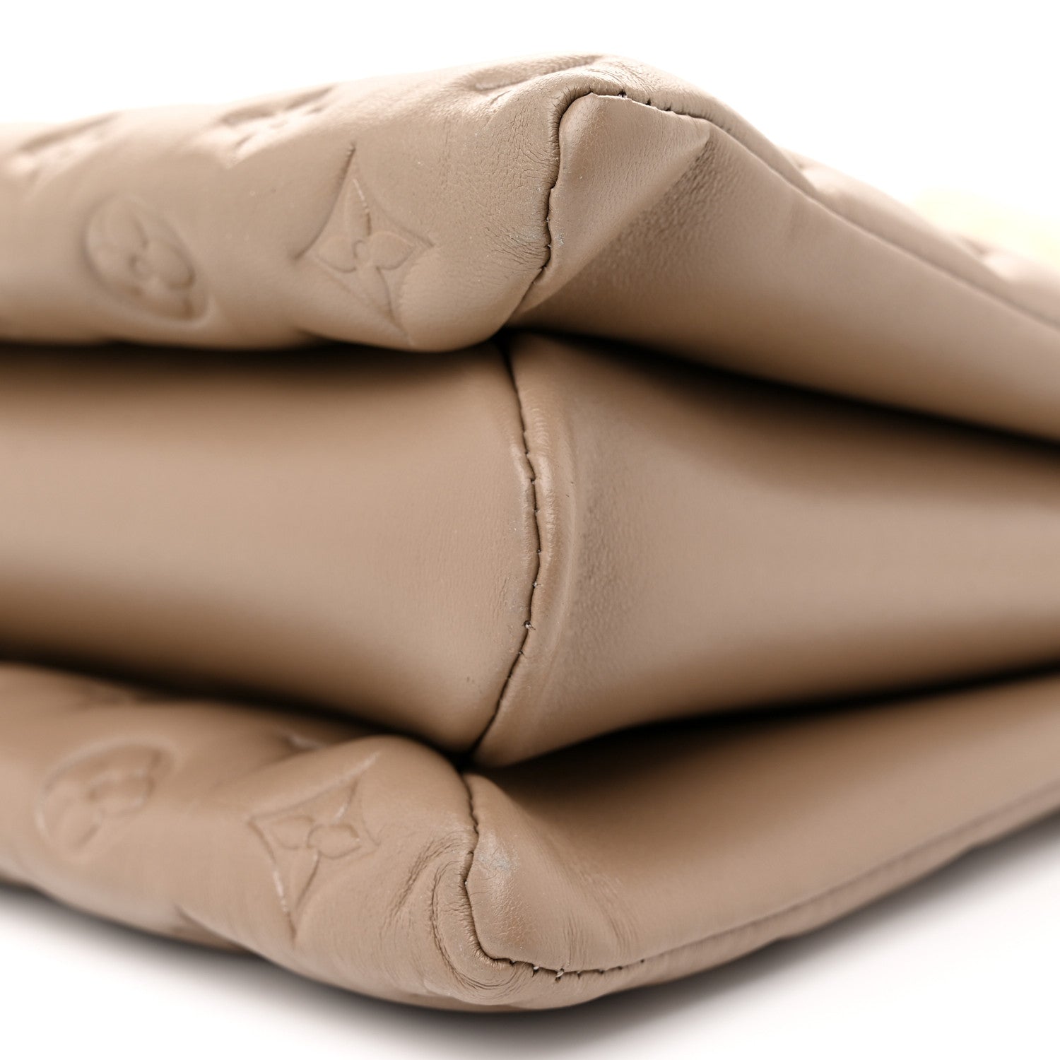 Louis Vuitton Lambskin Embossed Monogram Coussin MM Taupe 10 of 11