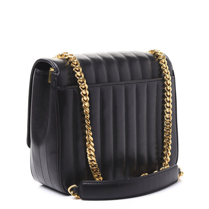 Saint Laurent Lambskin Matelasse Monogram Large Vicky Chain Bag Black 2 of 8