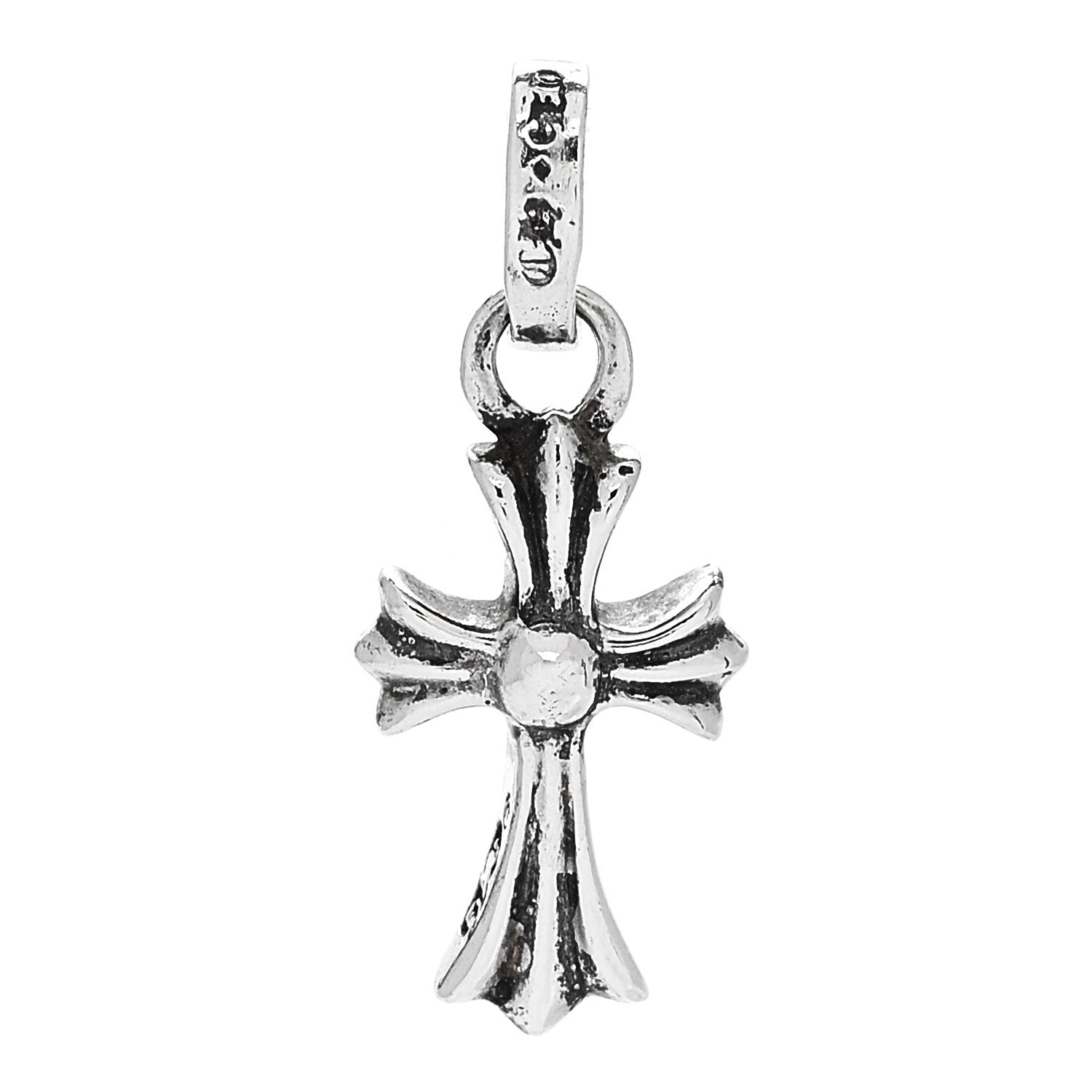Chrome Hearts Sterling Silver Diamond Baby Fat Cross Pave Pendant 3 of 5