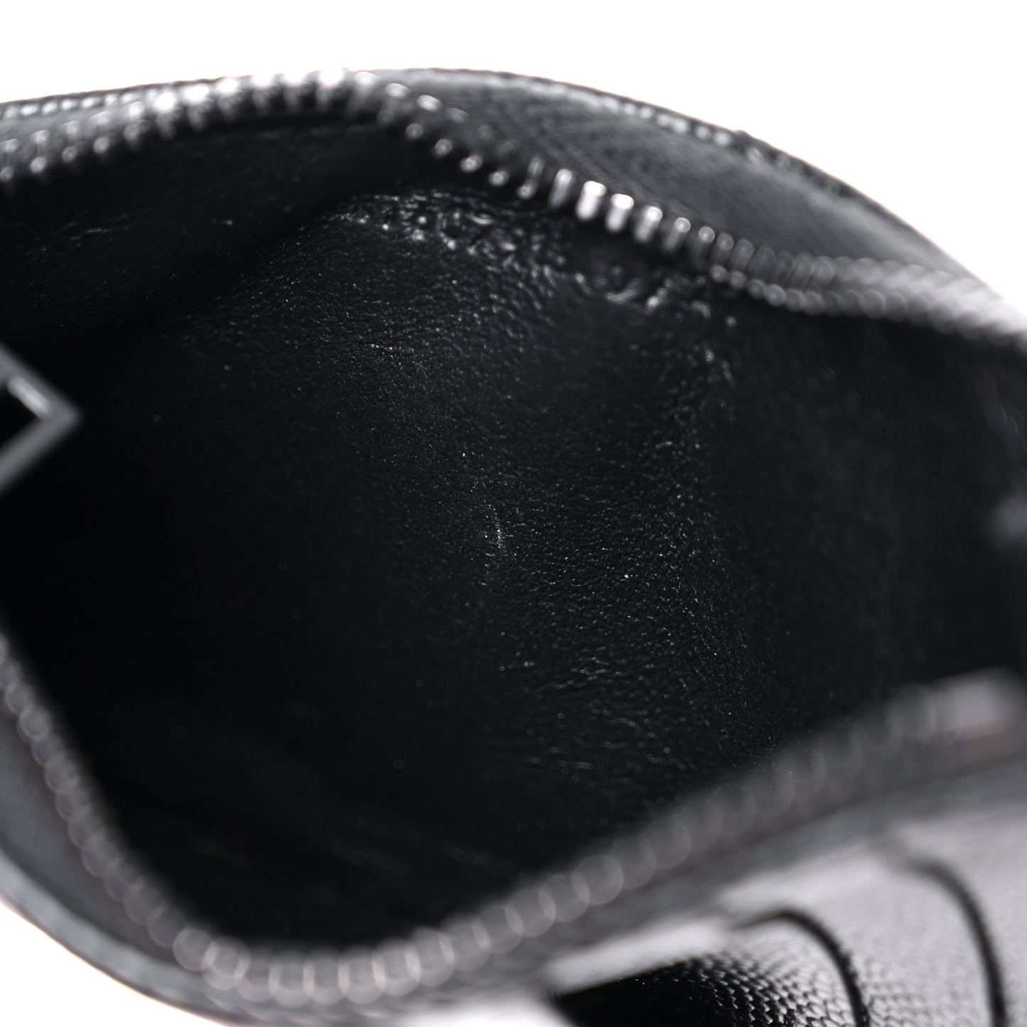 Grain De Poudre Matelasse Chevron Monogram Fragments Zippered Card Case Black