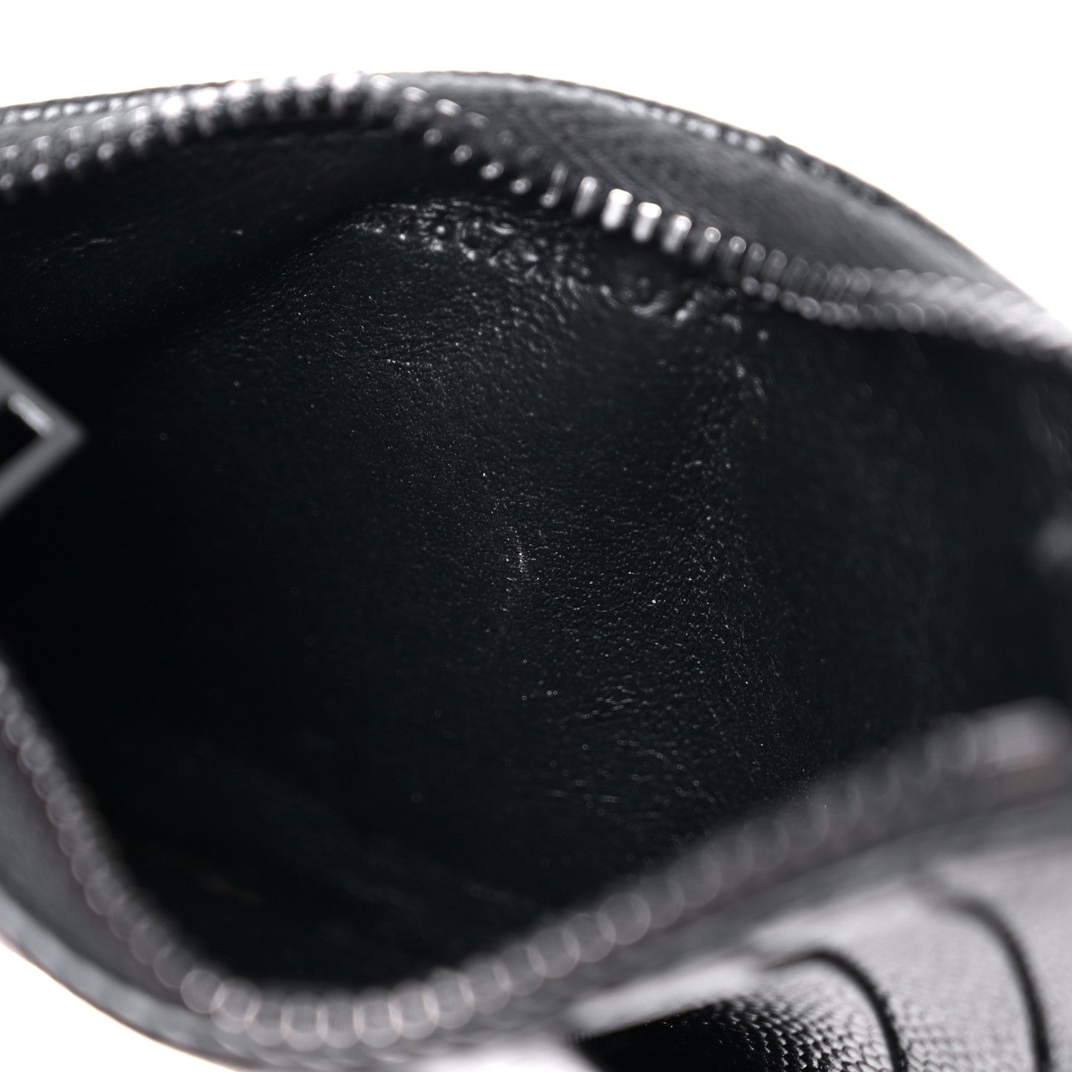 Saint Laurent Grain De Poudre Matelasse Chevron Monogram Fragments Zippered Card Case Black 11 of 11
