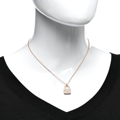 Hermes 18K Rose Gold Diamond Constance Amulettes Pendant Necklace 2 of 5