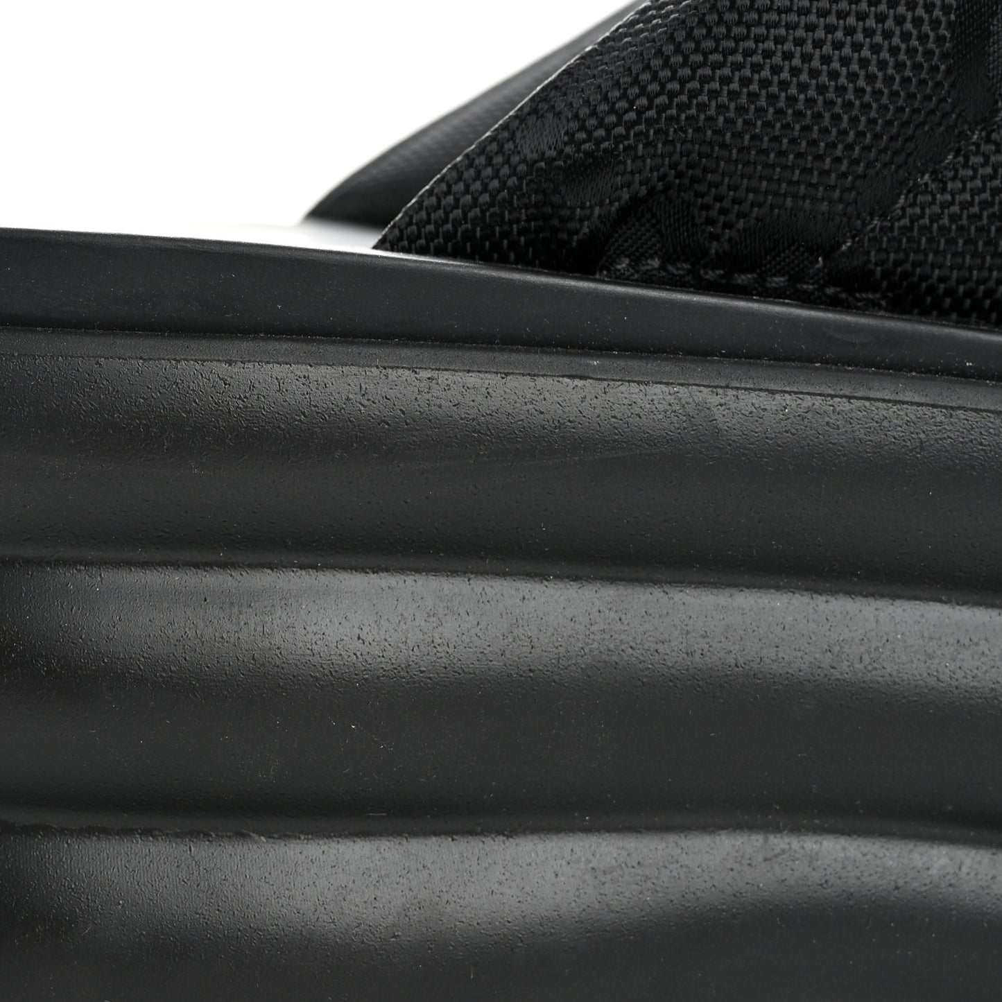 GG Nylon Platform Slide Sandals 39 Black