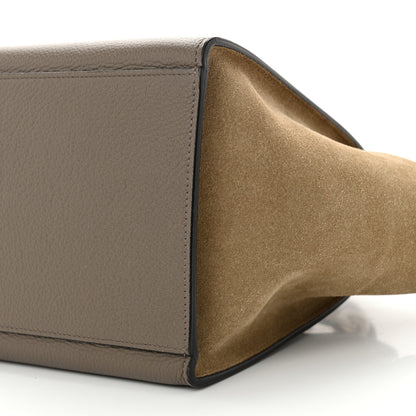 Celine Drummed Calfskin Suede Small Trapeze Souris 9 of 10