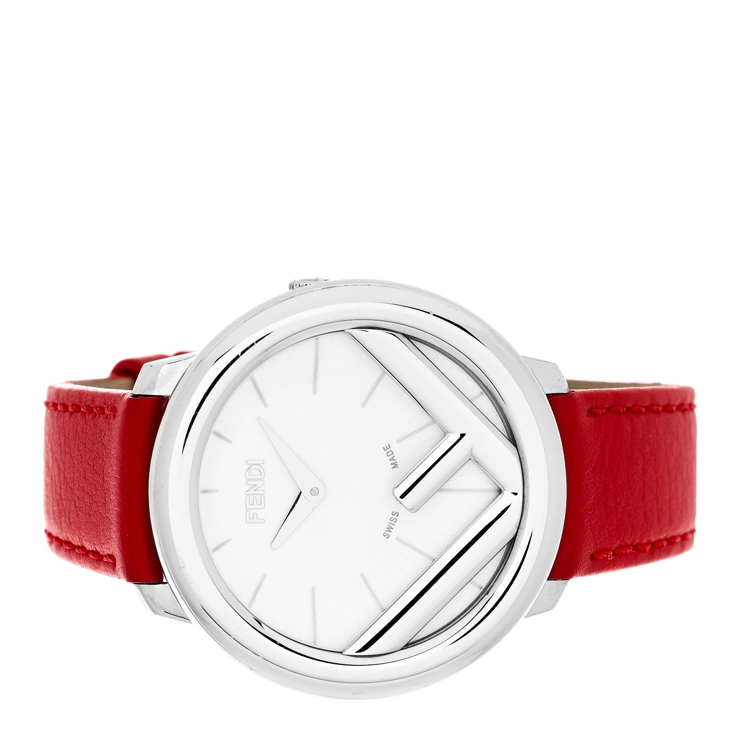 Fendi Stainless Steel Calfskin 36mm Fendi Run Away Quartz Watch Red 2 of 4