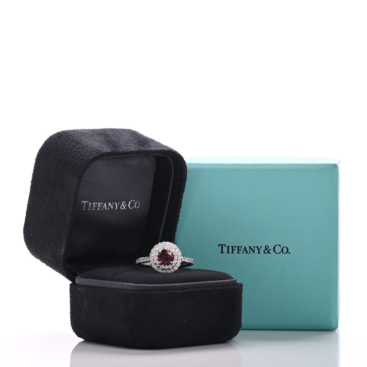 Platinum Diamond Ruby Soleste Ring 53 6.25