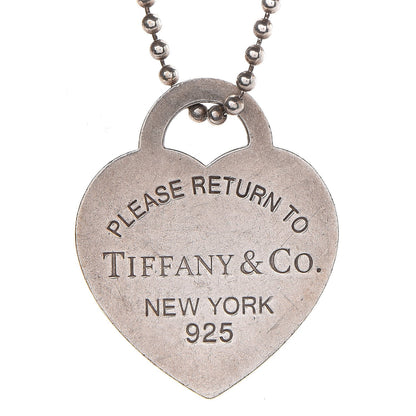 Tiffany Sterling Silver Long Return to Tiffany Heart Pendant Necklace 3 of 6