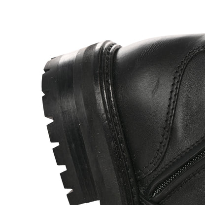 Jimmy Choo Calfskin Crystal Embellished Cora Flat Combat Boots 41 Black 8 of 12