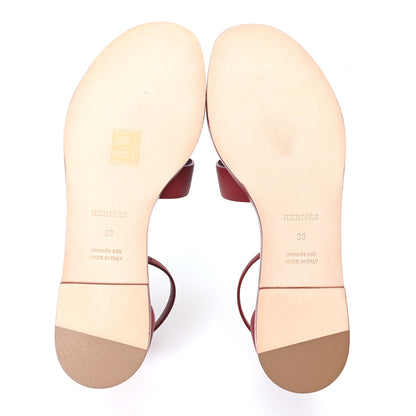 Hermes Epsom Santorini Sandals 38 Rouge H 6 of 10
