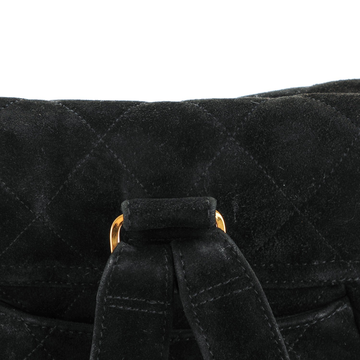 Chanel Suede Quilted Drawstring Backpack Black 9 of 11