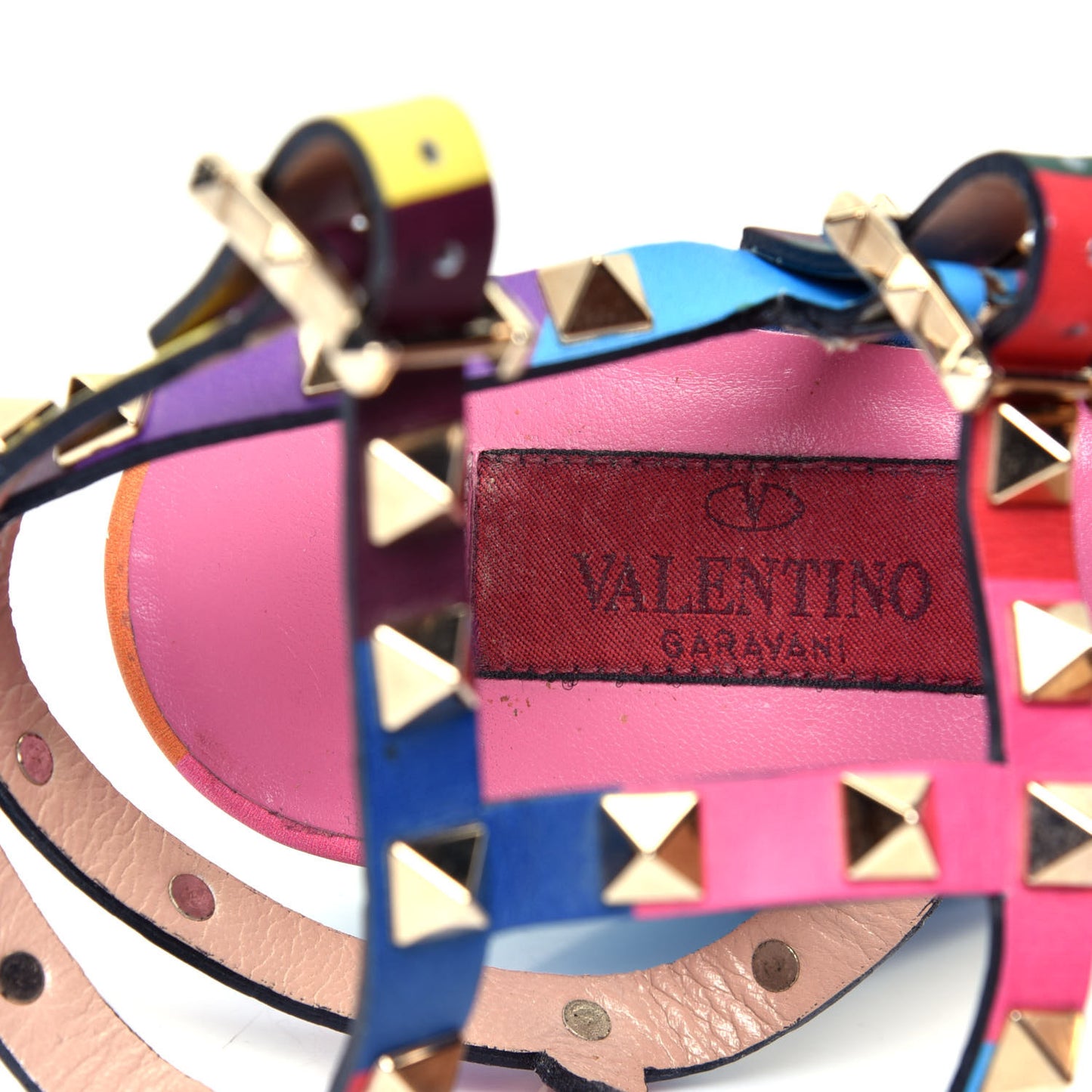 Calfskin 1973 Rockstud 90mm City Sandals 36 Multicolor