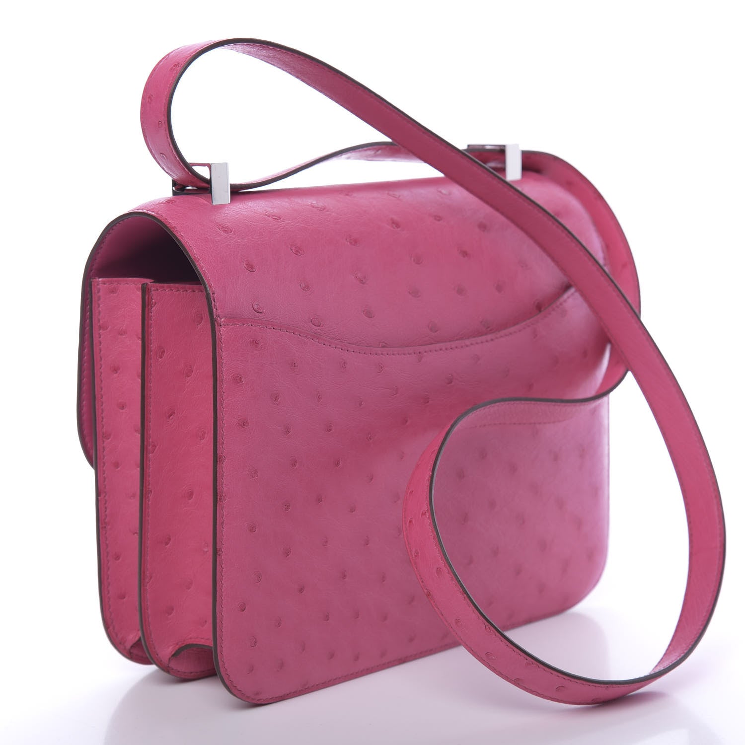 Hermes Ostrich Constance 24 Rose Tyrien 3 of 11