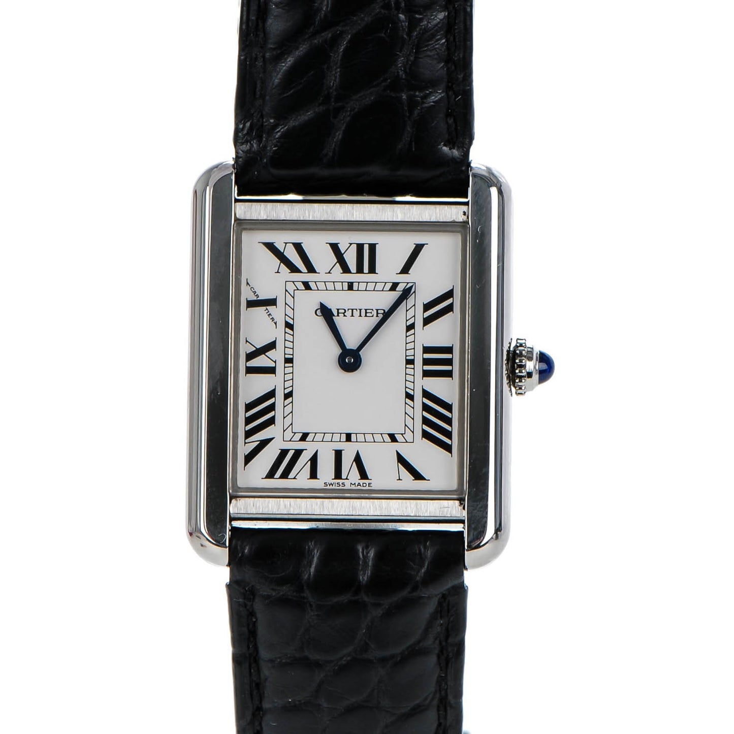 Stainless Steel Alligator 24mm Tank Solo Quartz Watch