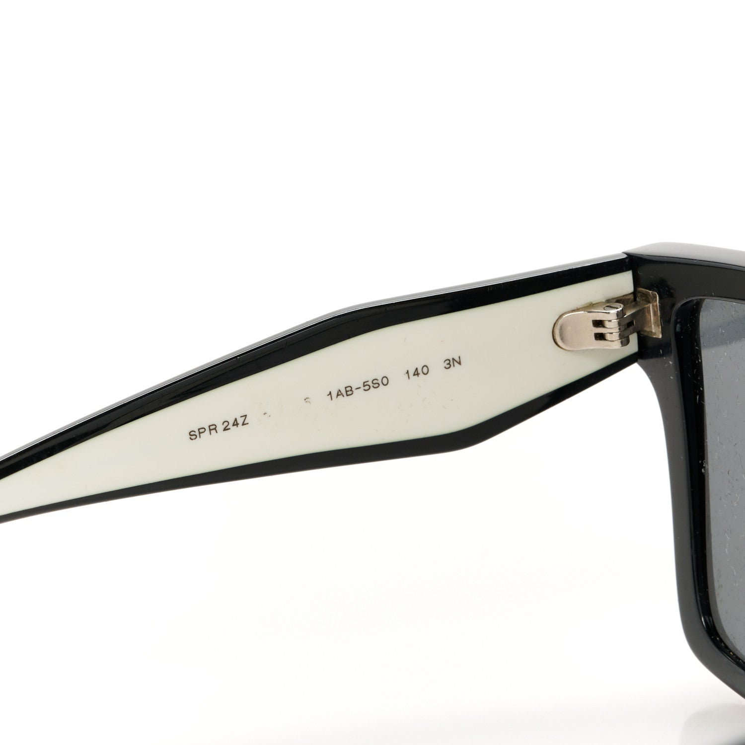 Prada Acetate Square Sunglasses SPR 24Z Black White 5 of 8