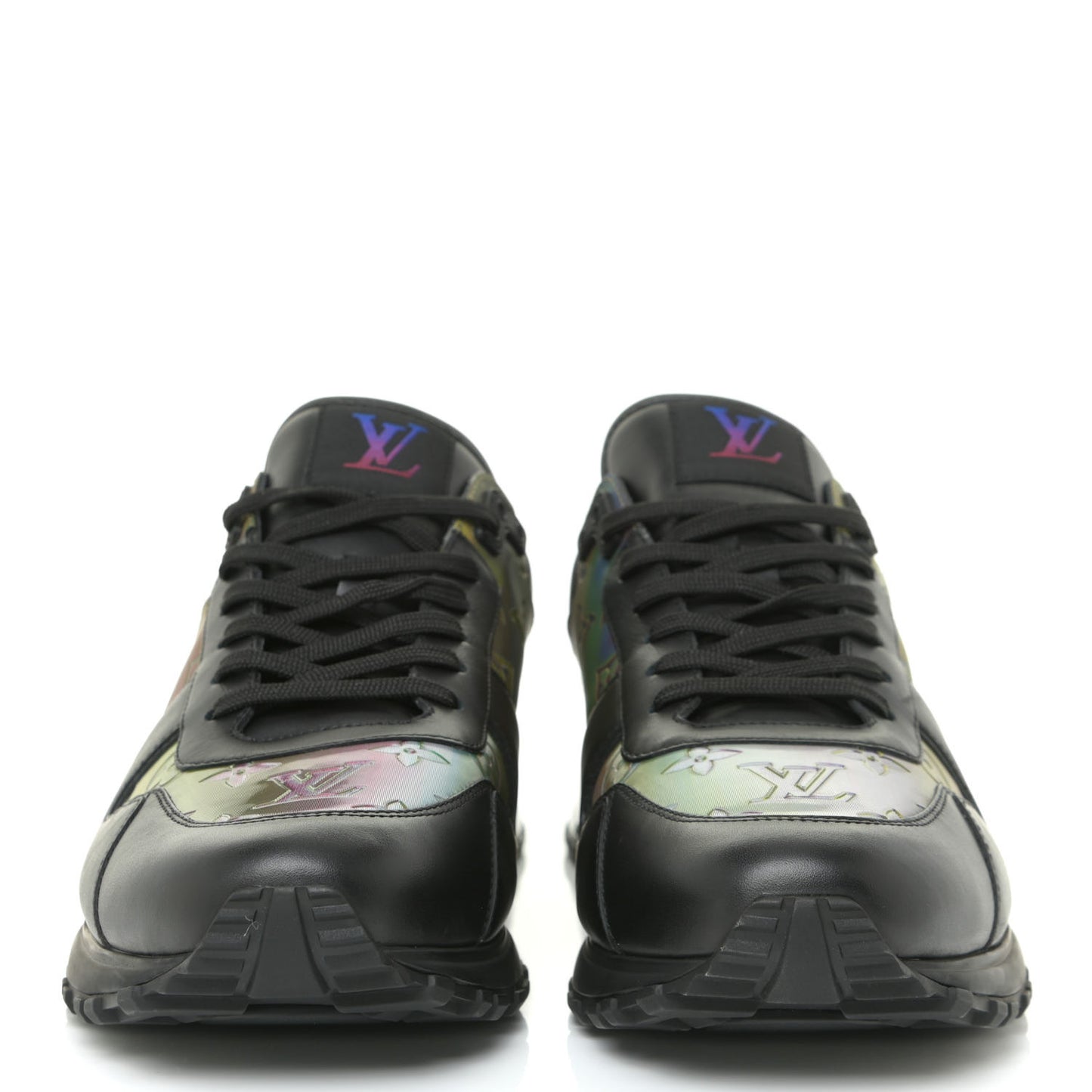 Calfskin Iridescent Monogram Rivoli Sneakers 10 Black