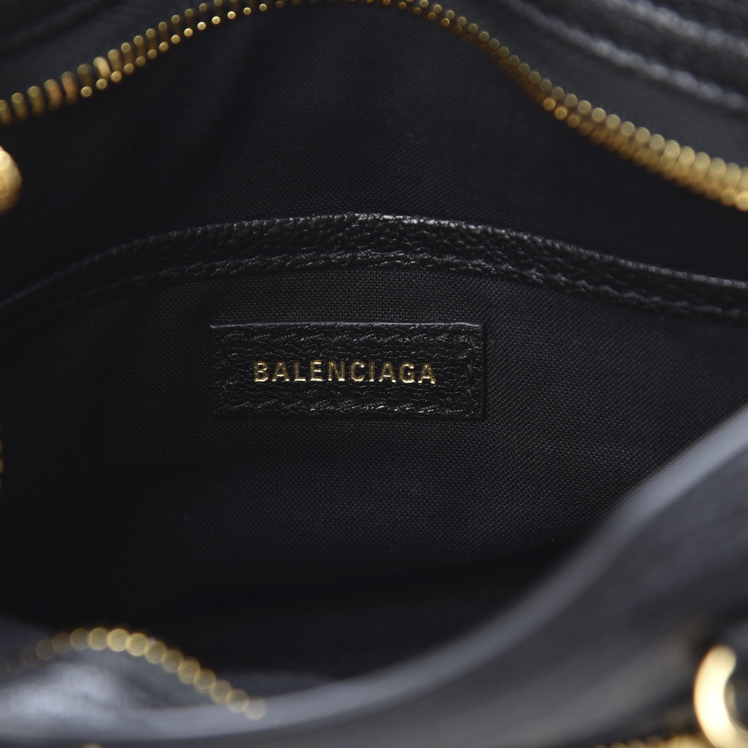 Balenciaga Chevre Gold Metallic Edge Hardware Nano City Black 6 of 10