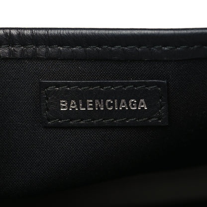 Balenciaga Cotton Canvas Calfskin Navy Cabas XS Natural Black 7 of 8