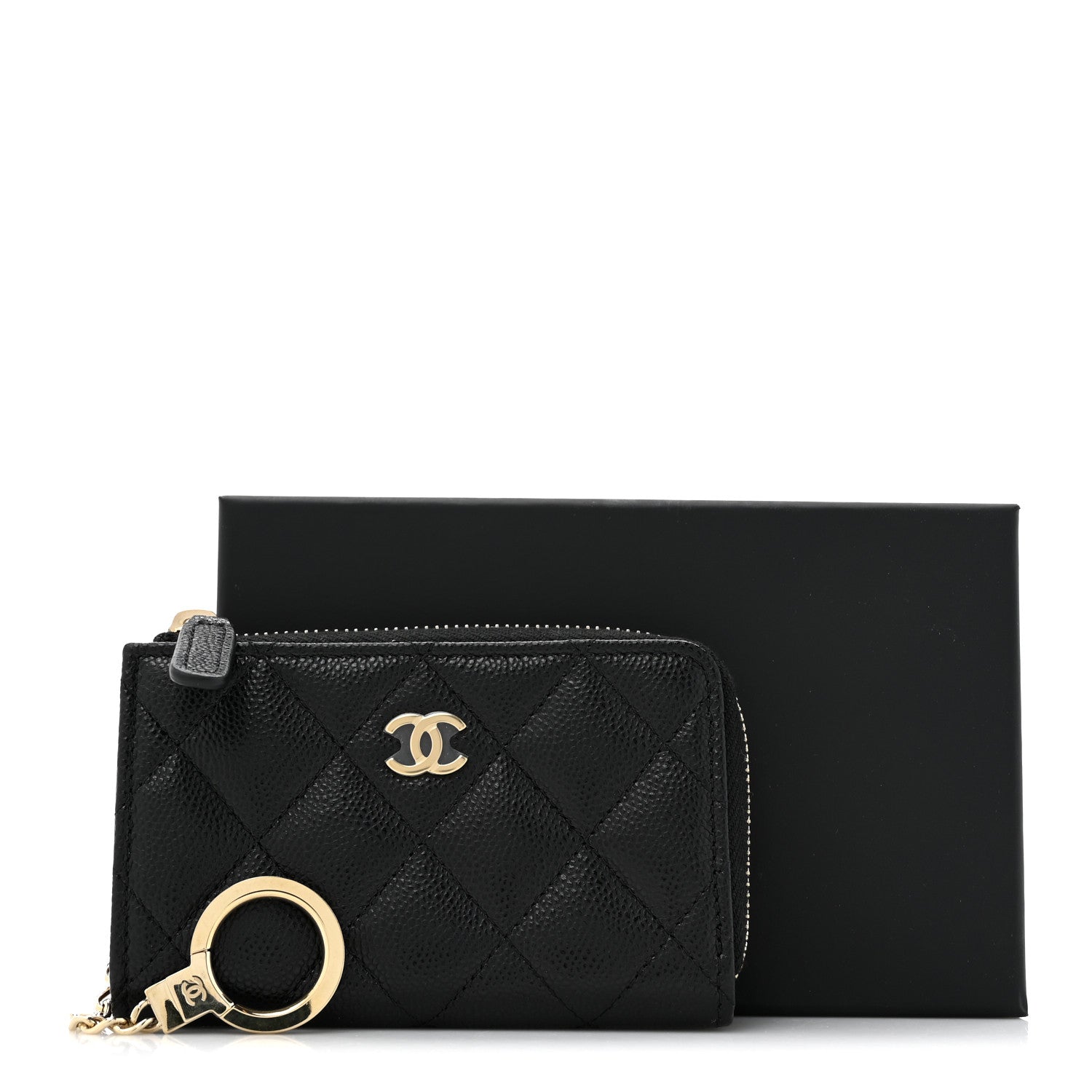 Chanel Caviar Quilted Zipped Key Holder Case Black 8 of 8