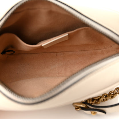 Gucci Calfskin Matelasse Mini GG Marmont Chain Shoulder Bag White 5 of 11