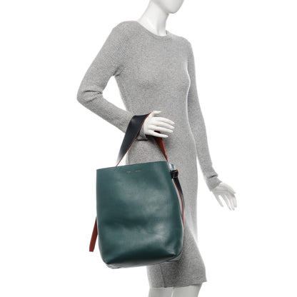 Celine Shiny Smooth Calfskin Small Twisted Cabas Green Smoke Pale Blue 2 of 7