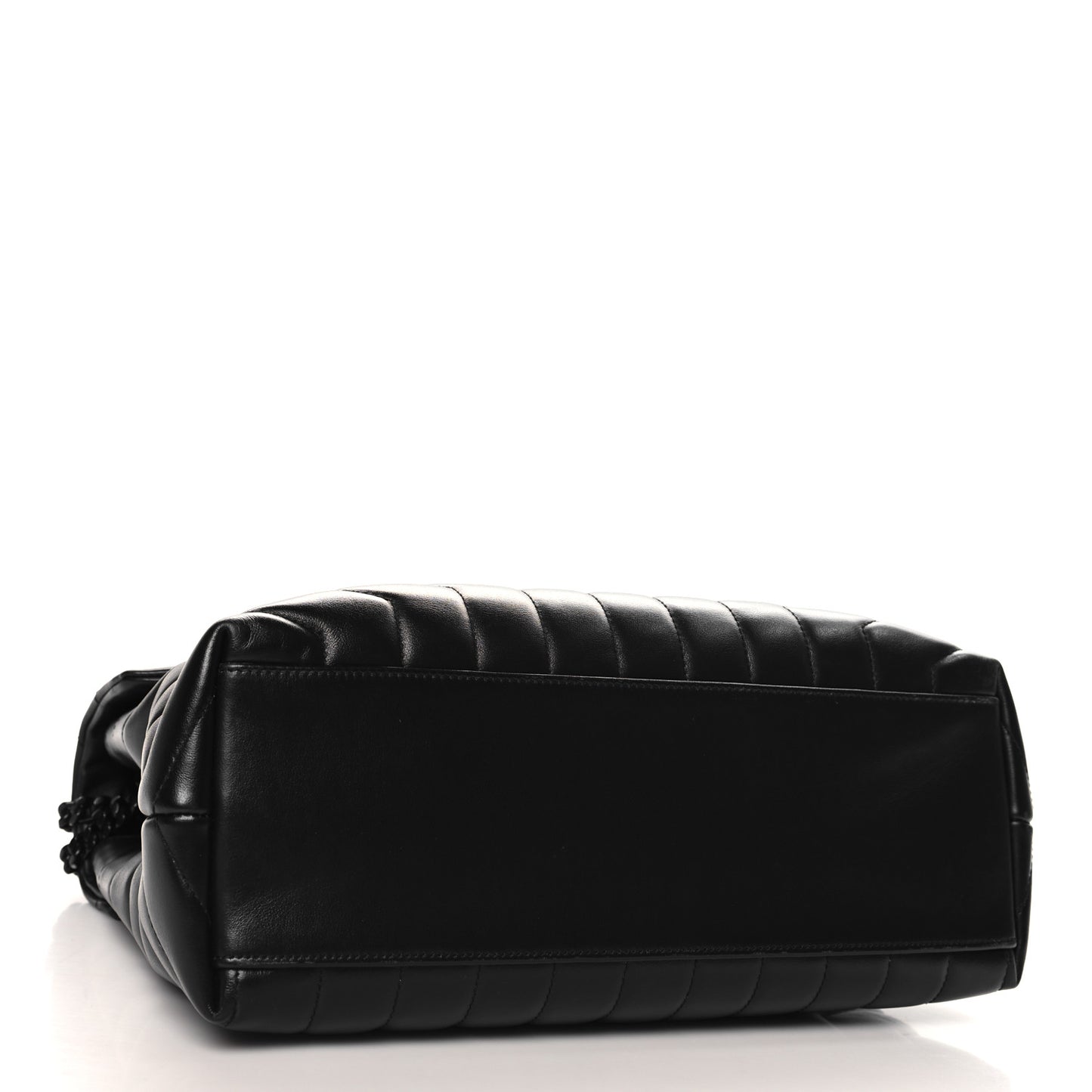 Calfskin Y Quilted Monogram Monochrome Medium Loulou Chain Satchel Black