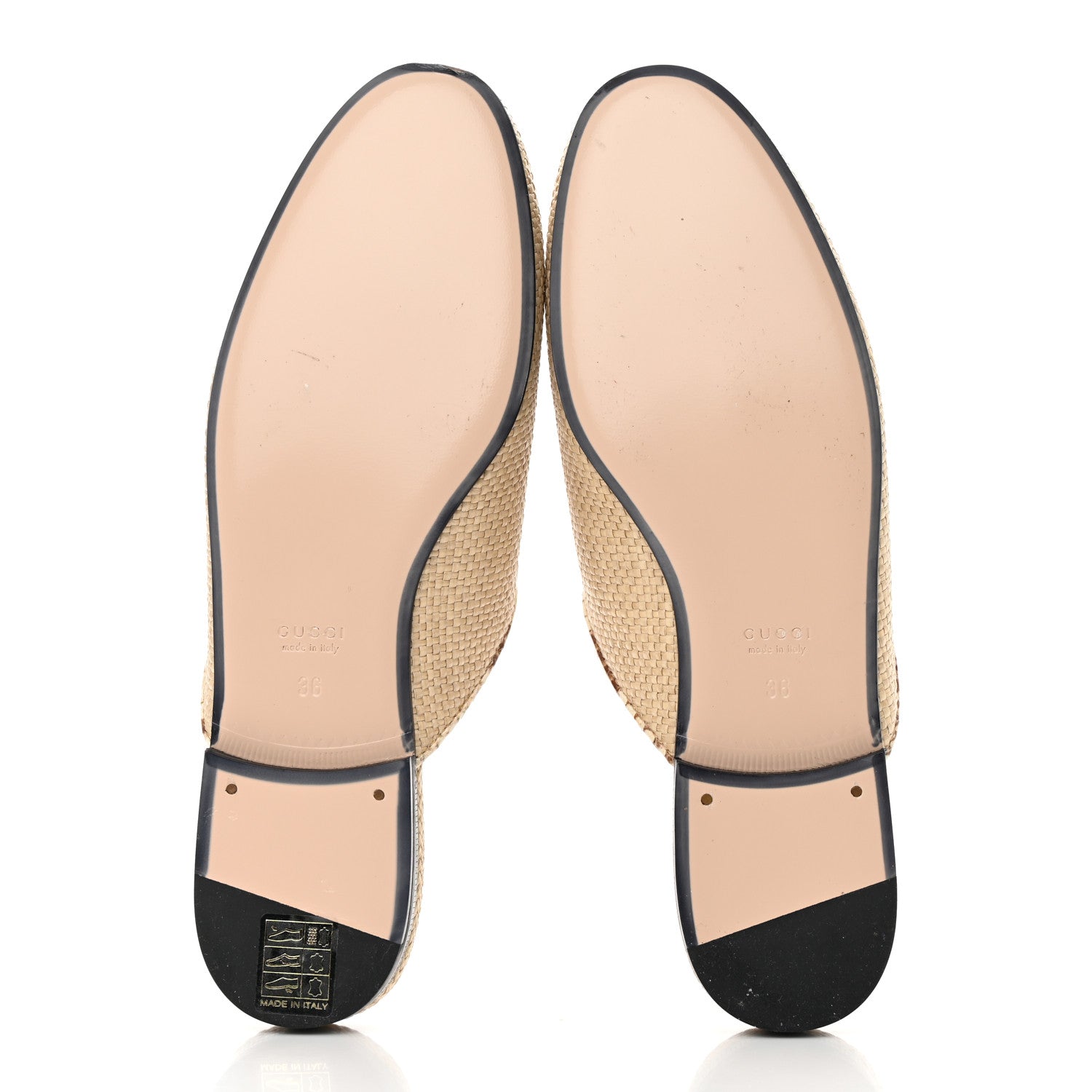 Gucci Straw Elaphe Womens Princetown Slippers 36 Natural Cream Brown 5 of 11