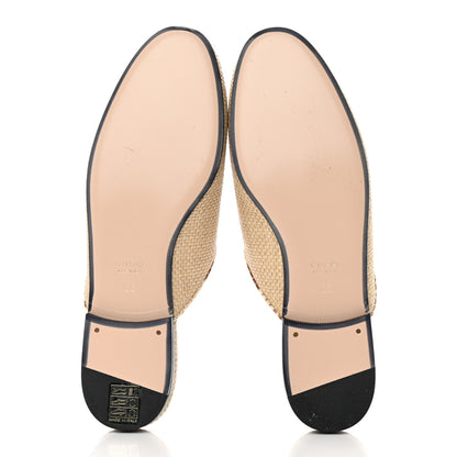 Gucci Straw Elaphe Womens Princetown Slippers 36 Natural Cream Brown 5 of 11