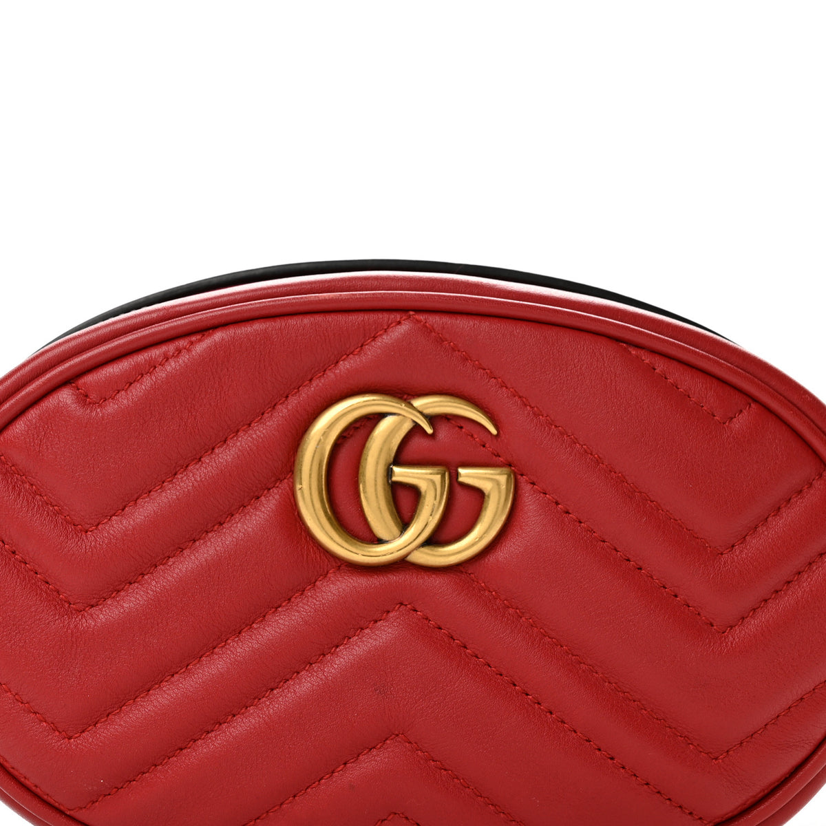 Calfskin Matelasse GG Marmont Belt Bag 85 34 Hibiscus Red