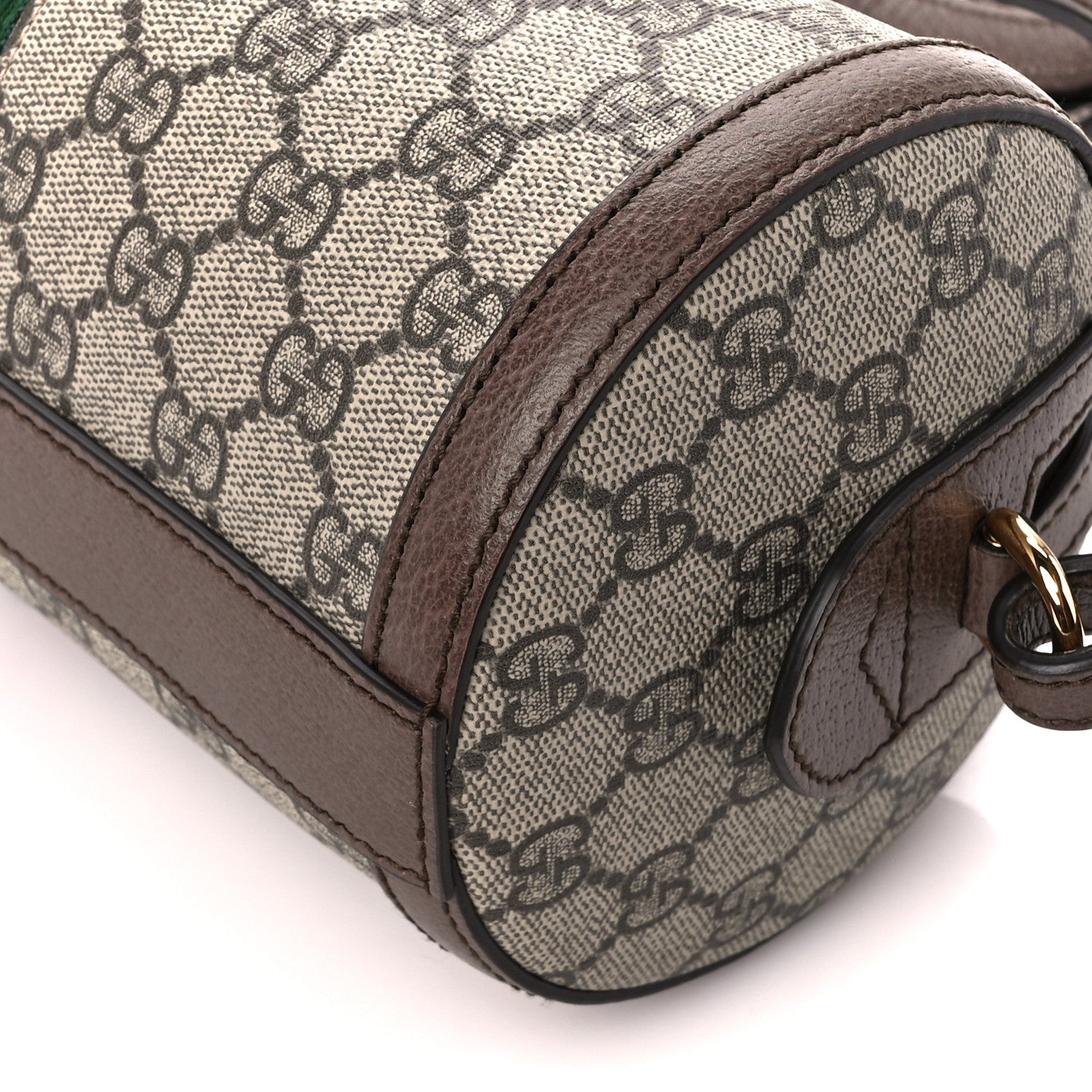 Gucci GG Supreme Monogram Web Small Ophidia Boston Bag Beige New Acero 11 of 12