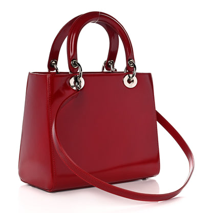Christian Dior Glazed Calfskin Medium Lady Dior Red 3 of 11