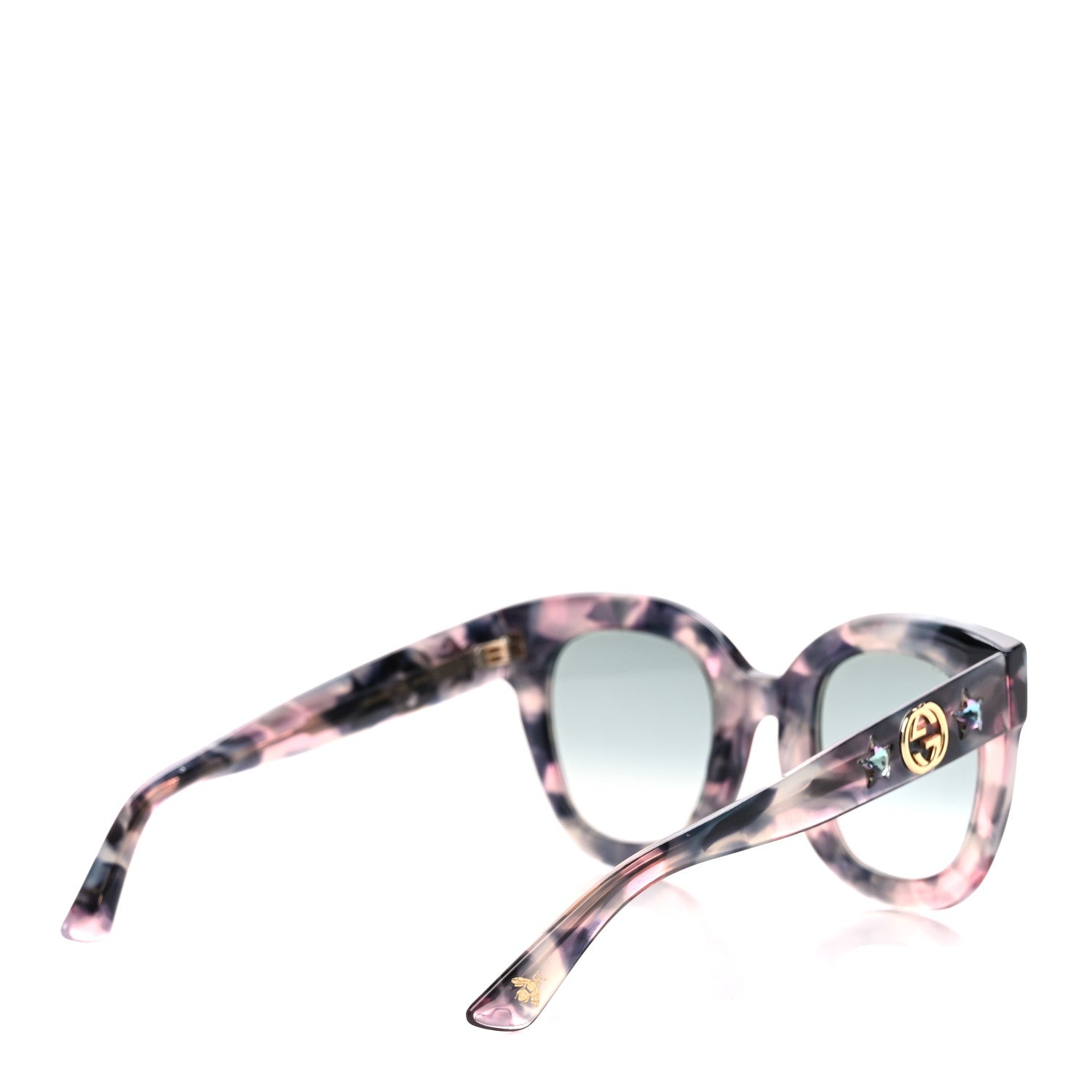 Gucci Acetate Round Frame Star Sunglasses GG0208S Grey Pink 3 of 8