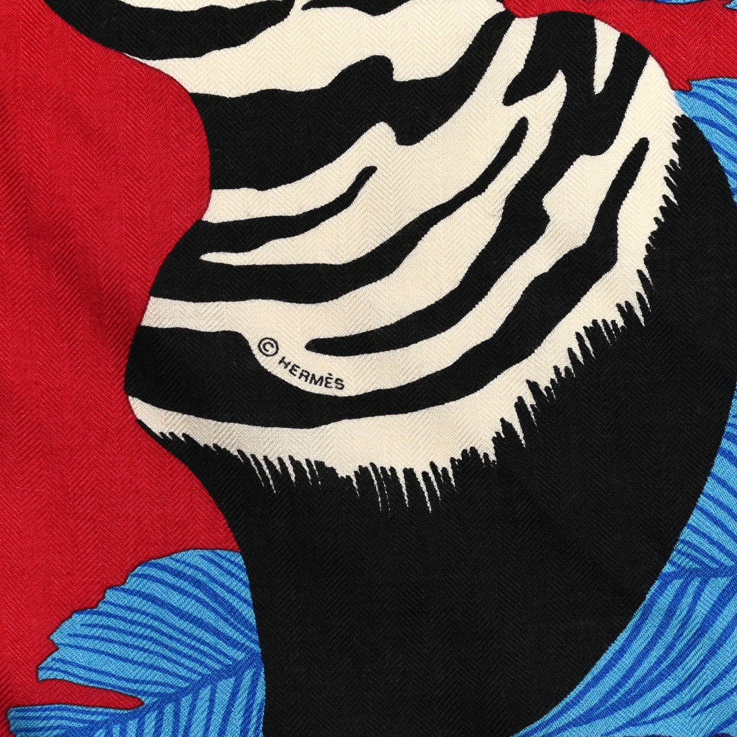 Cashmere Silk Zebra Pegasus Shawl 140 Bordeaux Violet Bleu
