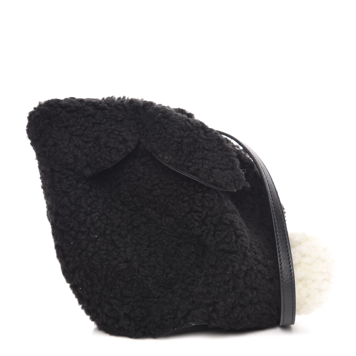 Loewe Shearling Mini Bunny Crossbody Bag Black 1 of 7