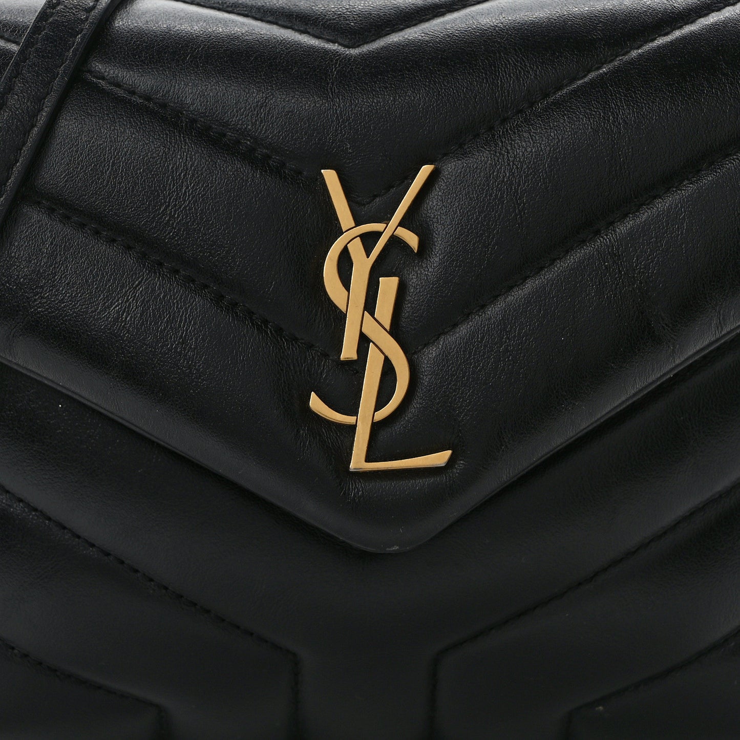 Calfskin Y Quilted Monogram Toy Loulou Crossbody Bag Black