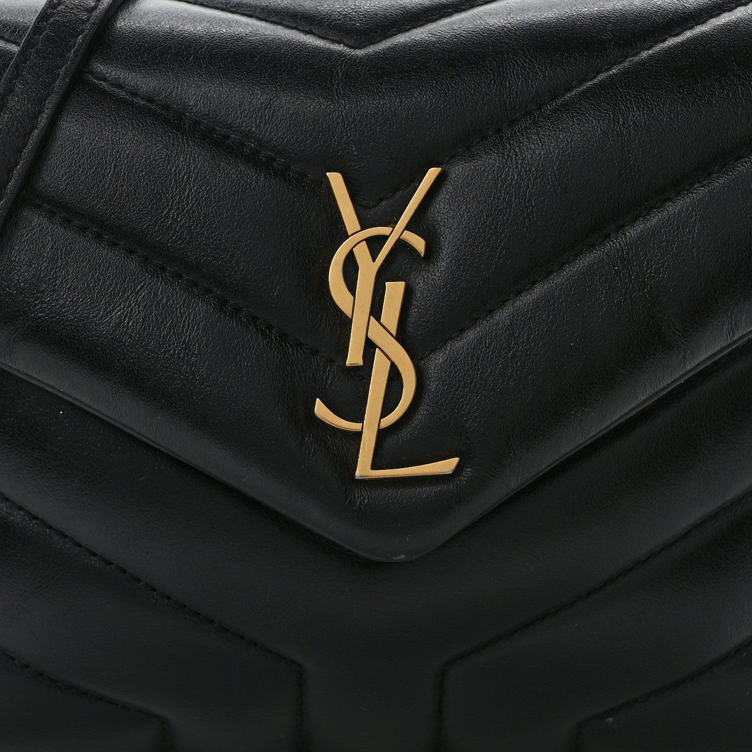 Saint Laurent Calfskin Y Quilted Monogram Toy Loulou Crossbody Bag Black 7 of 14