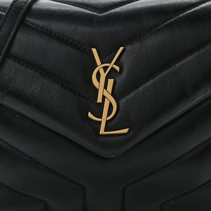 Saint Laurent Calfskin Y Quilted Monogram Toy Loulou Crossbody Bag Black 7 of 14