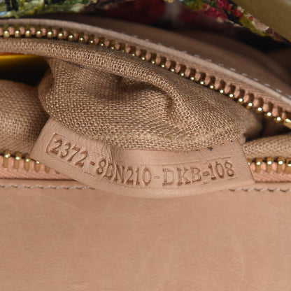 Fendi Canvas Embroidered Large Peekaboo Iconic Satchel Black Multicolor Muschio 10 of 13