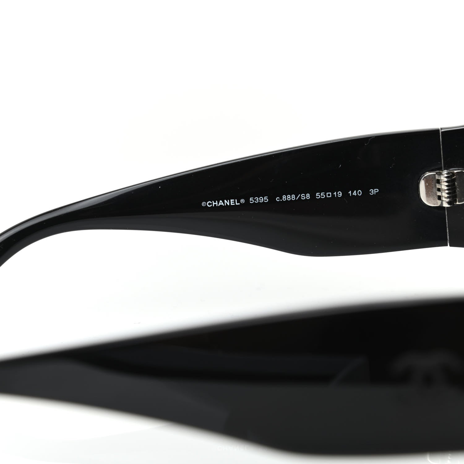 Chanel Acetate Polarized Rectangle Sunglasses 5395 Black 5 of 8
