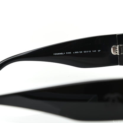 Chanel Acetate Polarized Rectangle Sunglasses 5395 Black 5 of 8