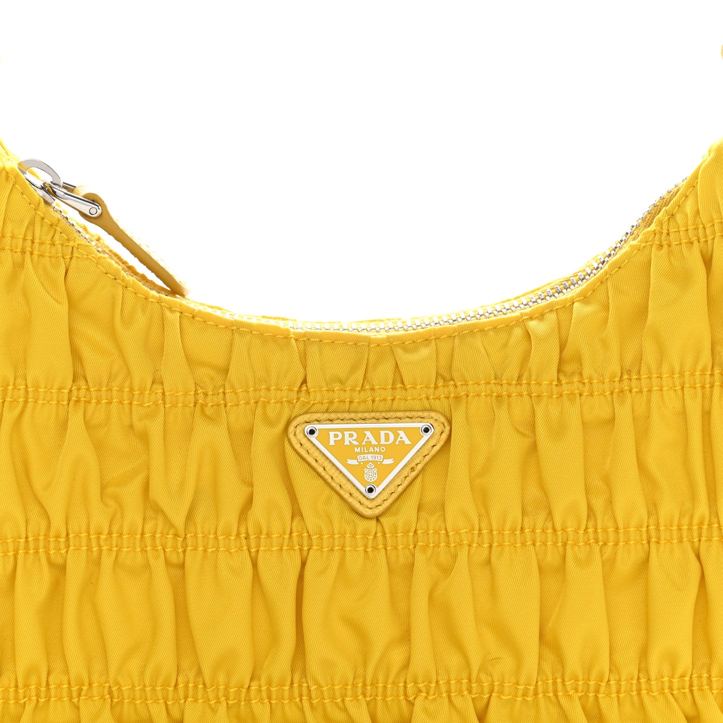 Tessuto Nylon Gaufre Shoulder Bag Giallo